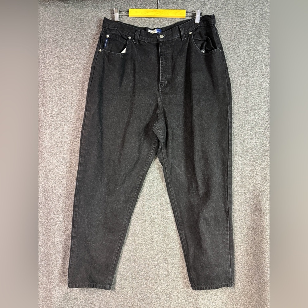 Faded Glory Women Black Jeans Relaxed Fit Size 20 Tall Straight Leg Denim Pants